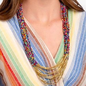 Beaded Layered Statement Necklace
